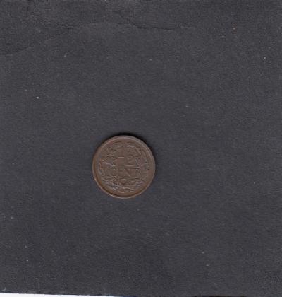 Beschrijving: 1/2 Cent WILHELMINA 